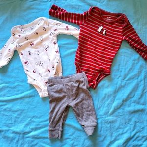 Carter's 3m 3pc Outfit Onsies and Pants